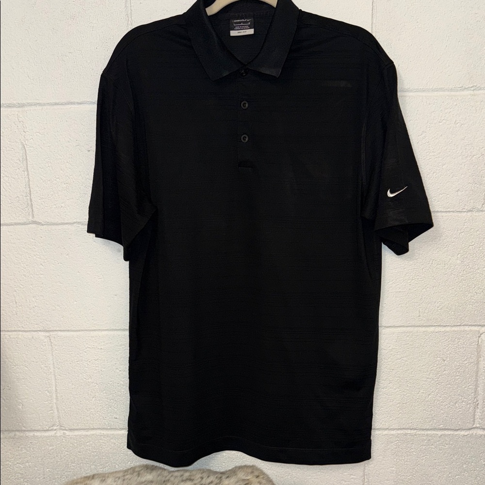 Nike Black Men's Short Sleeve Polo with Sleeve Swoosh